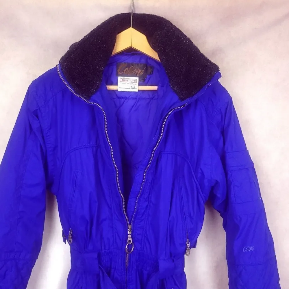 Vintage Collini One Piece Purple Snowsuit Ski Jumpsuit Size 8